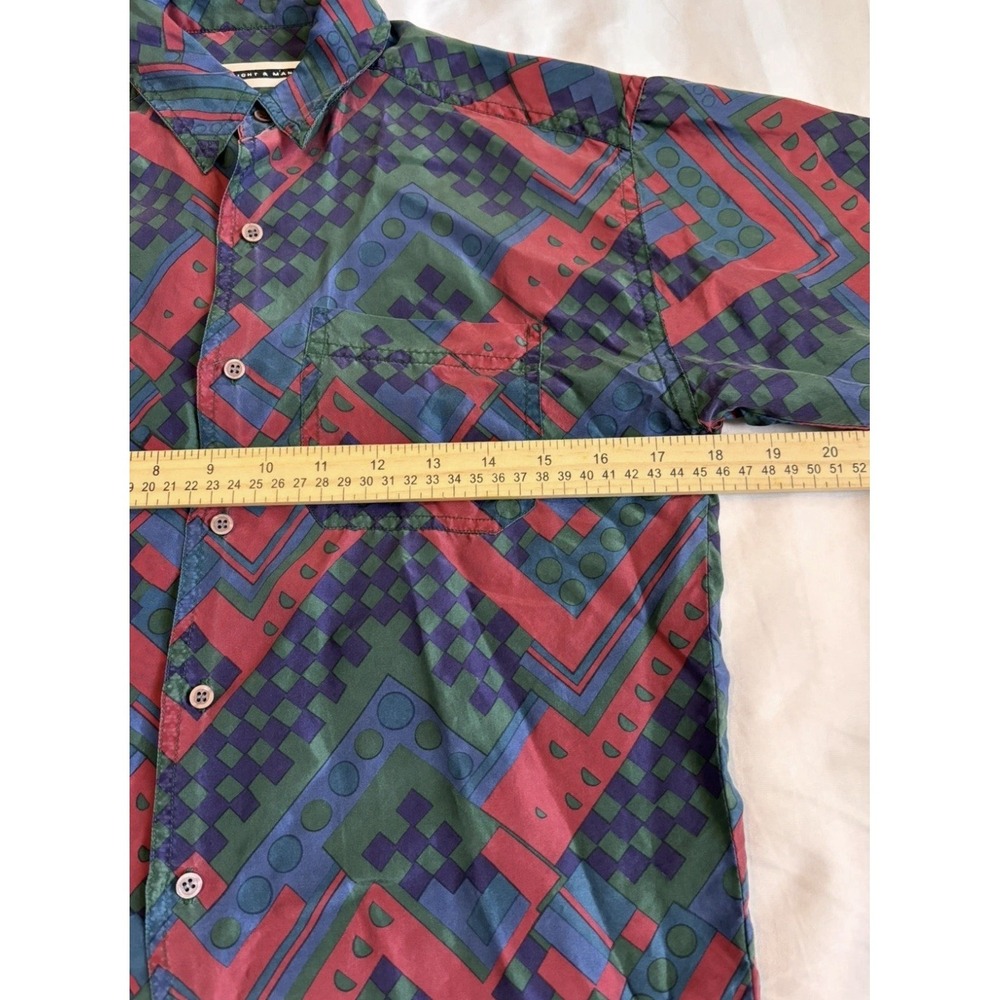 Vtg Fenn Wright Manson Silk Blouse S Geometric Jewel Tone Whimsigoth Abstract - Picture 8 of 9